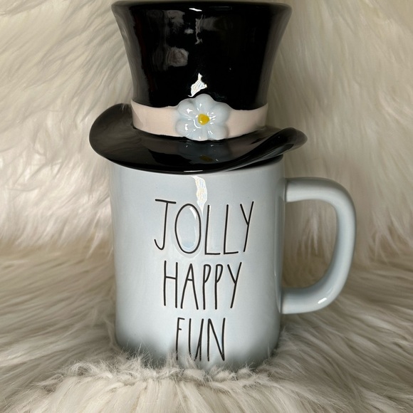 Rae Dunn Other - Rae Dunn Jolly Happy Fun Mug with Top Hat Toppet